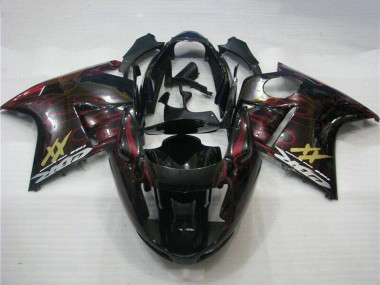 1996-2007 Honda CBR1100XX Blackbird Abs Motorcycle Fairings - Glossy Black Red Flame Canada Websites