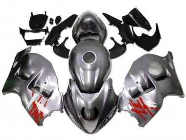 1996-2007 Suzuki GSXR 1300 Hayabusa Motorcycle Fairings - Silver with Red White Decal Canada Websites