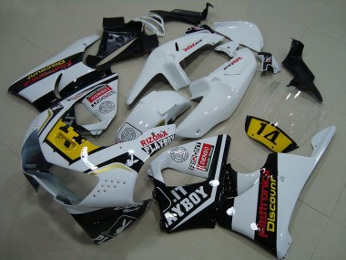 1998-1999 Honda CBR900RR 919 Motorcycle Fairings - White Yellow Glossy Black Playboy 14 Canada Websites