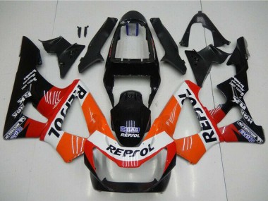 2000-2001 Honda CBR900RR 929RR Motorcycle Fairings - Orange White Red Glossy Black Repsol Canada Websites