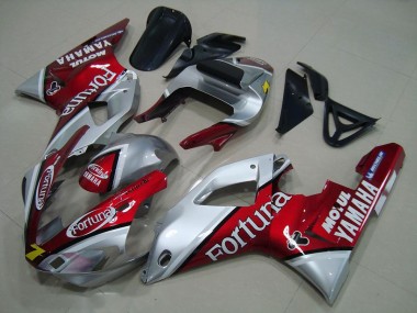 2000-2001 Yamaha YZF R1 Motorcycle Fairings - Silver Red Fortuna Motul 7 Canada Websites