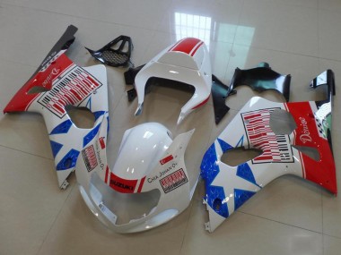 2000-2002 Suzuki GSXR 1000 Motorcycle Fairings - White Red Blue Star Canada Websites