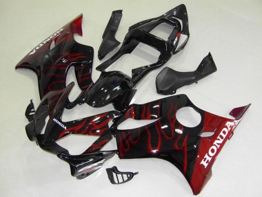 2001-2003 Honda CBR600 F4i Motorcycle Fairings - Glossy Black Red Flame Canada Websites