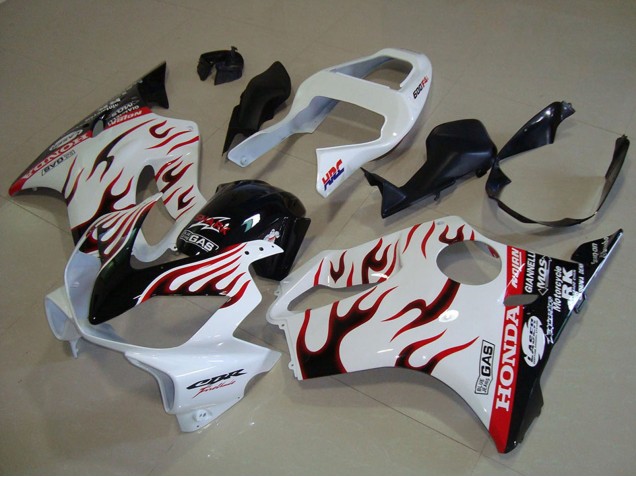 2001-2003 Honda CBR600 F4i Motorcycle Fairings - White Red Glossy Black Flame Canada Websites