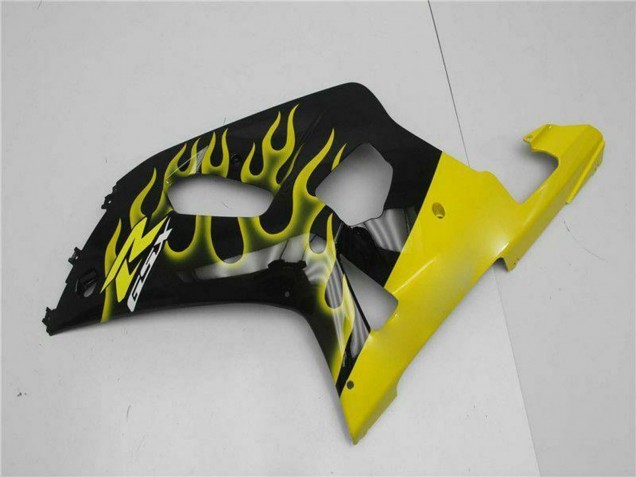 2001-2003 Suzuki GSXR 600/750 Motorcycle Fairings - Glossy Black Yellow Flame Canada Websites