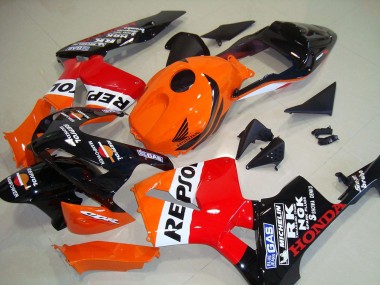 2003-2004 Honda CBR600RR Motorcycle Fairings Kit - Orange White Red Glossy Black Repsol Canada Websites