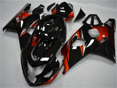 2004-2005 Suzuki GSXR 600/750 Motorcycle Fairings - Glossy Black Red Stripe Canada Websites