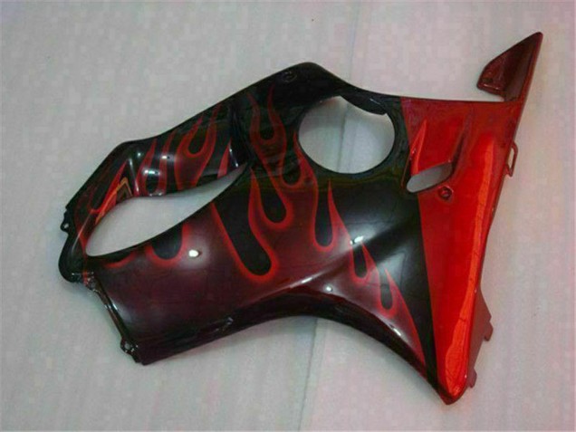2004-2007 Honda CBR600 F4i Motorcycle Fairings - Glossy Black Red Flame Canada Websites