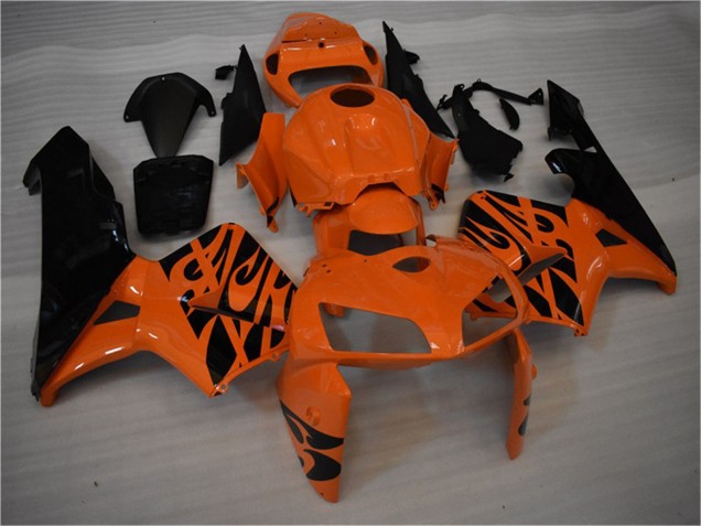 2005-2006 Honda CBR600RR Motorcycle Fairing - Orange Black Flame Canada Websites