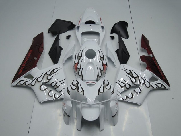 2005-2006 Honda CBR600RR Motorcycle Fairing - White Black Flame Canada Websites