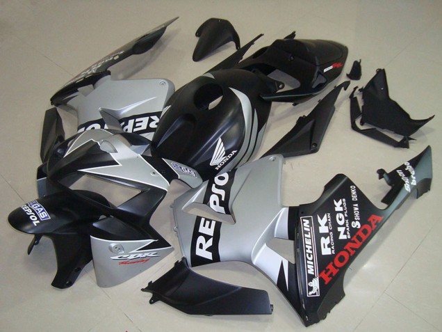 2005-2006 Honda CBR600RR Motorcycle Fairings - Matte Black Silver Repsol Canada Websites