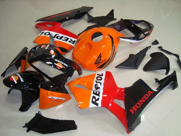 2005-2006 Honda CBR600RR Motorcycle Fairing Kits - Orange White Red Glossy Black Repsol Canada Websites