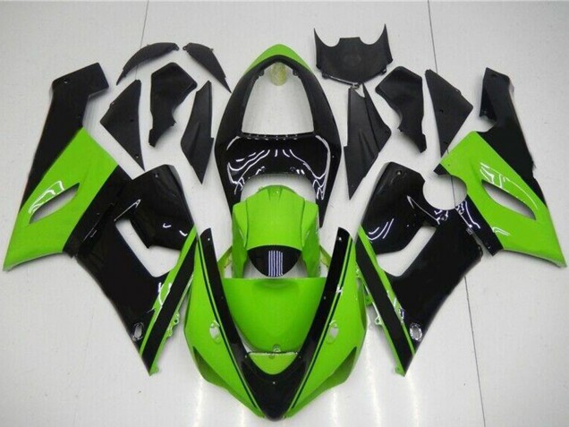 2005-2006 Kawasaki ZX6R Motorcycle Fairing - Green Glossy Black Canada Websites