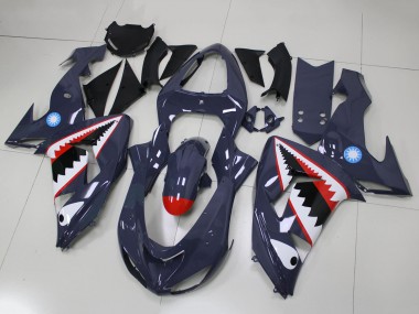 2006-2007 Kawasaki ZX10R Motorcycle Fairings - Grey White Red Shark Canada Websites