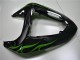 2006-2007 Kawasaki ZX10R Motorcycle Fairings - Glossy Black Green Flame Canada Websites