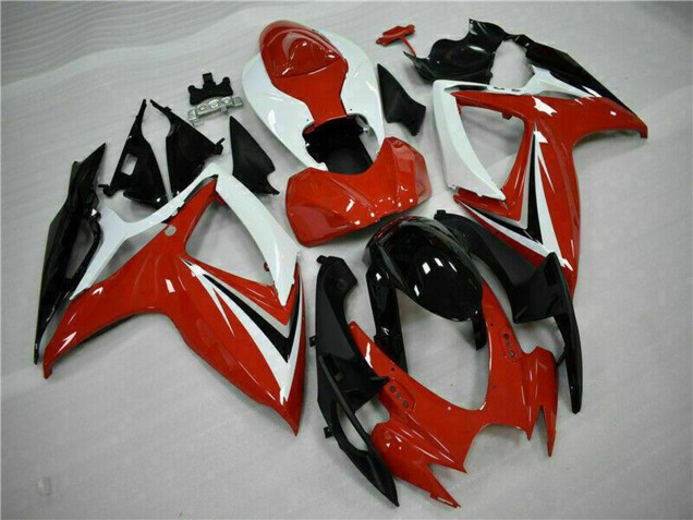 2006-2007 Suzuki GSXR 600/750 Motorcycle Fairings - White Red Glossy Black Stripe Canada Websites