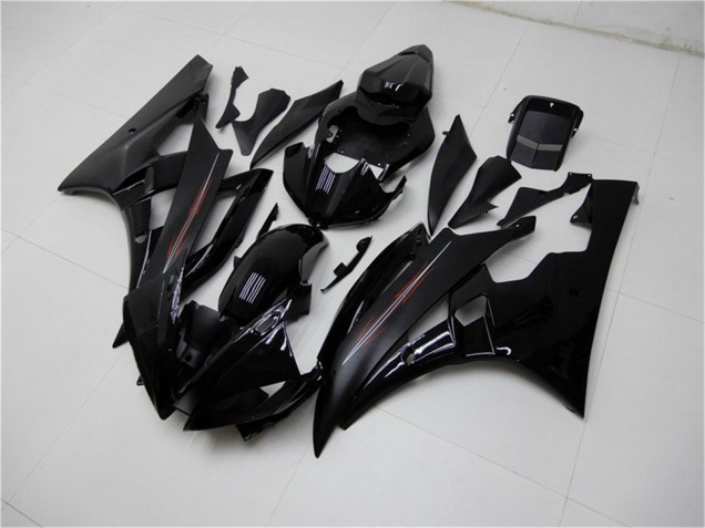 2006-2007 Yamaha YZF R6 Motorcycle Fairing Kits - Glossy Black Matte Black Canada Websites