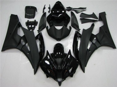 2006-2007 Yamaha YZF R6 Motorcycle Fairing - Glossy Black Matte Black Canada Websites