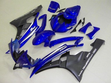 2006-2007 Yamaha YZF R6 Motorcycle Fairings - Blue White Matte Black Motul Canada Websites