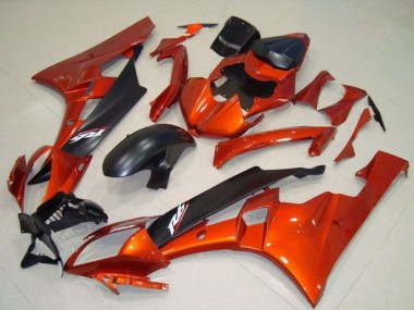 2006-2007 Yamaha YZF R6 Motorcycle Fairing Kits - Orange Matte Black Canada Websites