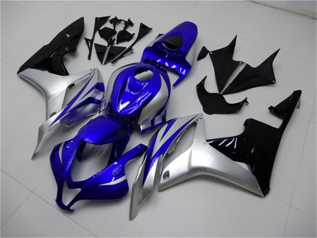 2007-2008 Honda CBR600RR Motorcycle Fairings - Silver Blue Glossy Black OEM Style Canada Websites