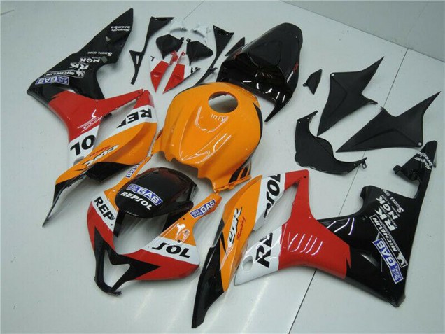 2007-2008 Honda CBR600RR Bike Fairings - Orange White Red Glossy Black Repsol Canada Websites