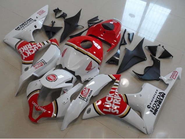 2007-2008 Honda CBR600RR Motorcycle Fairings - White Red Lucky Strike Canada Websites