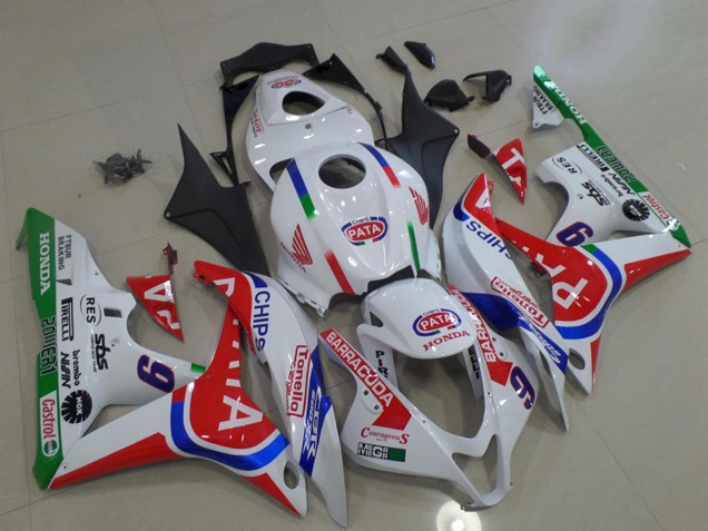 2007-2008 Honda CBR600RR Motorcycle Fairings - White Red Blue Green Pata 6 Canada Websites