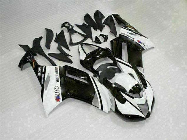 2007-2008 Kawasaki ZX6R Motorcycle Fairings - Black White Canada Websites