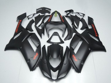 2007-2008 Kawasaki ZX6R Motorcycle Fairings - Matte Black with Red Sticker Canada Websites