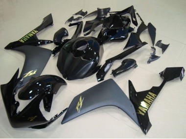 2007-2008 Yamaha YZF R1 Motorcycle Fairings - Glossy Black Matte Black Gold Canada Websites
