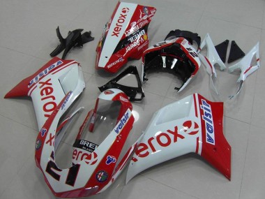 2007-2014 Ducati 848 1098 1198 Motorcycle Fairings - White Red Glossy Black Valsir Xerox OEM Style 21 Canada Websites