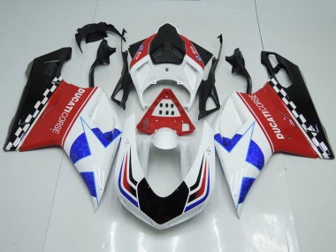 2007-2014 Ducati 848 1098 1198 Motorcycle Fairings - White Red Blue Glossy Black Corse Canada Websites