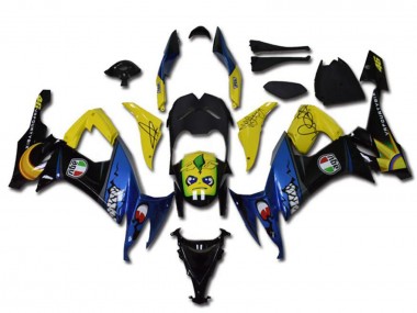 2008-2010 Kawasaki ZX10R Motorcycle Fairings - Yellow Black Blue Shark Canada Websites