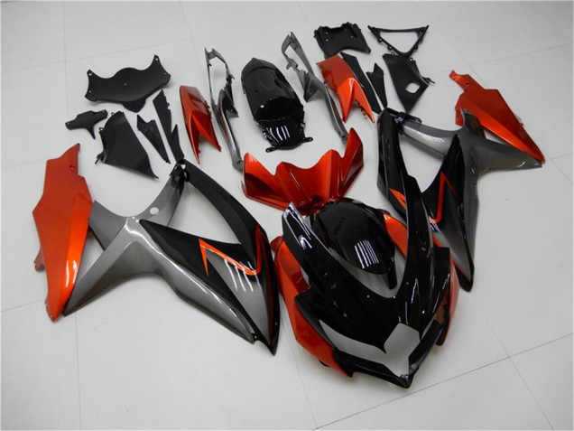 2008-2010 Suzuki GSXR 600/750 Motorcycle Fairings - Orange Grey Glossy Black Canada Websites