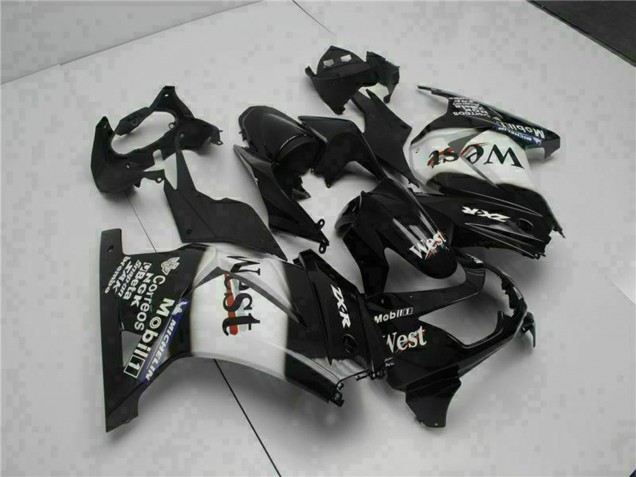 2008-2012 Kawasaki EX250 Motorcycle Fairings - Glossy Black White West Canada Websites