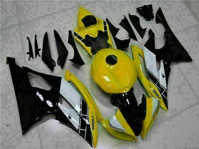 2008-2016 Yamaha YZF R6 Motorcycle Fairings - Yellow White Glossy Black Canada Websites