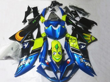 2008-2016 Yamaha YZF R6 Motorcycle Fairings - Blue Yellow Black Shark Canada Websites