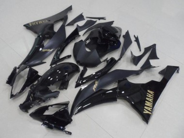 2008-2016 Yamaha YZF R6 Motorcycle Fairings - Glossy Black Matte Black Gold Decals Canada Websites