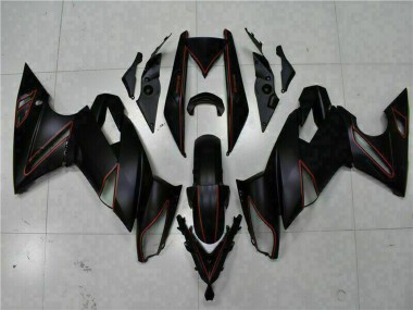 2009-2011 Kawasaki EX650 Motorcycle Fairings - Matte Black Red Stripe Canada Websites