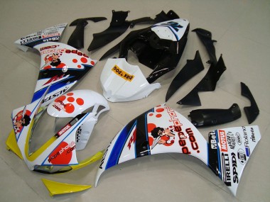2009-2011 Yamaha YZF R1 Motorcycle Fairings - White Red Yellow Black Pepe Phone Dark Dog Canada Websites
