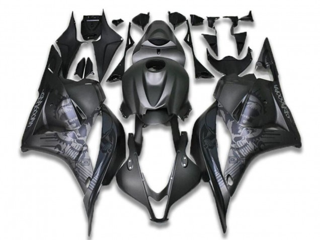 2009-2012 Honda CBR600RR Motorcycle Fairings - Black Grey Skull Canada Websites