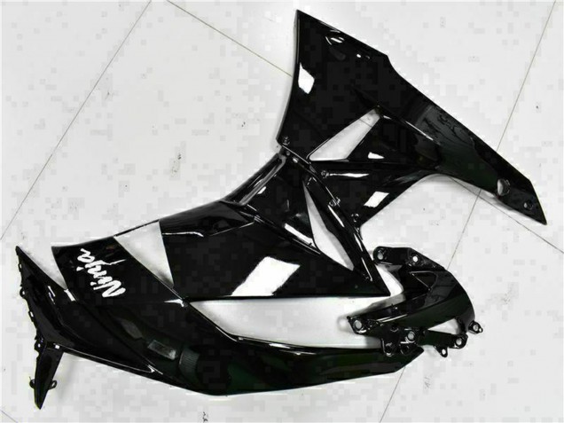2009-2012 Kawasaki ZX6R Motorcycle Fairings - Glossy Black White Ninja Canada Websites