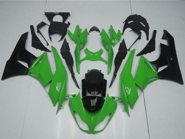 2009-2012 Kawasaki ZX6R Motorcycle Fairing Kits - Green Glossy Black Canada Websites