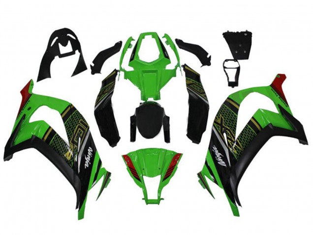 2011-2015 Kawasaki ZX10R Motorcycle Fairings - Green Glossy Black Red Honeycomb Canada Websites