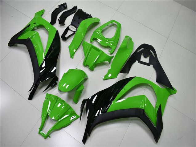 2011-2015 Kawasaki ZX10R Motorcycle Fairing - Green Glossy Black Canada Websites