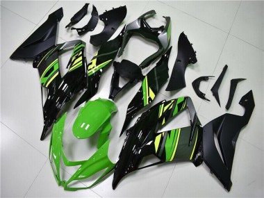 2013-2018 Kawasaki ZX6R Motorcycle Fairings - Green Yellow Glossy Black Matte Black Canada Websites
