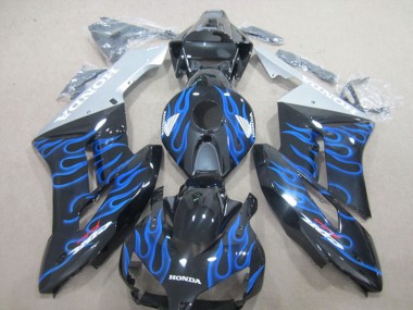 2004-2005 Honda CBR1000RR Motorcycle Fairings - Glossy Black Blue Flame Canada Websites