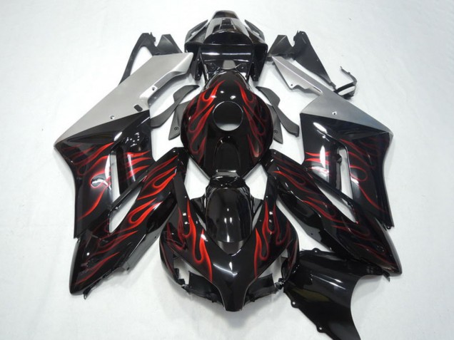 2004-2005 Honda CBR1000RR Motorcycle Fairings - Silver Glossy Black Red Flame Canada Websites