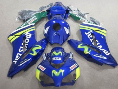 2004-2005 Honda CBR1000RR Motorcycle Fairings - Blue Green Yellow MoviStar Castrol Canada Websites